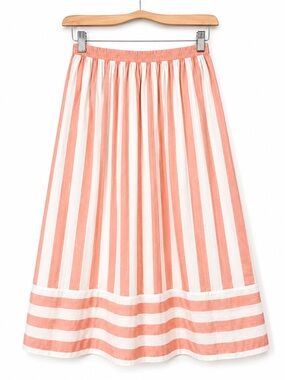 Vintage Evan-Picone Peach White Stripe Midi Skirt USA Made ILGWU Size 4 Boho